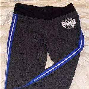 VS Pink Dark Grey Striped Leggings